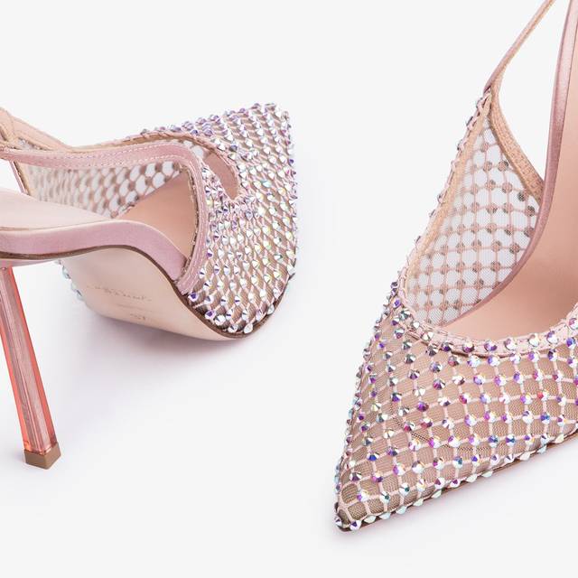 Le Silla Slingback Gioiello Rete Rosa Paris