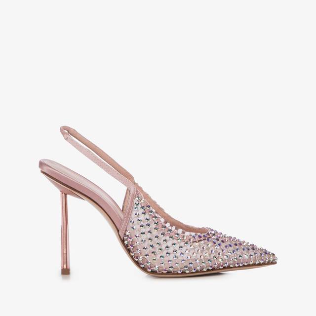 Le Silla Slingback gioiello rete rosa paris