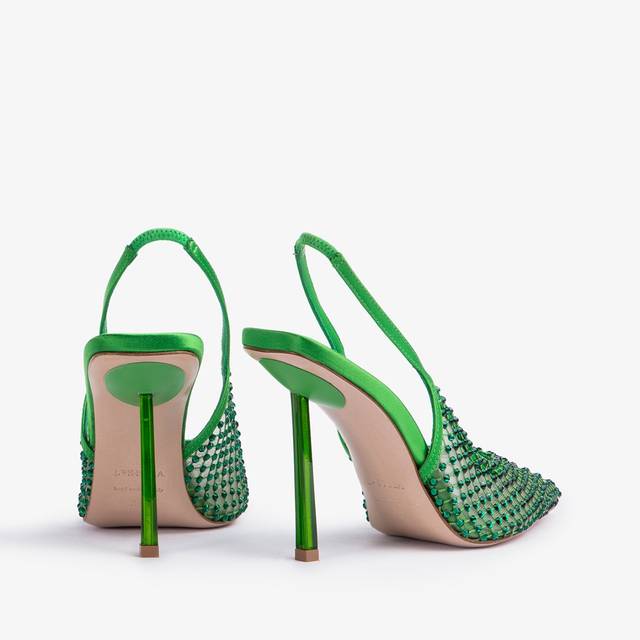 Le Silla Slingback Gioiello Rete Verde Emerald
