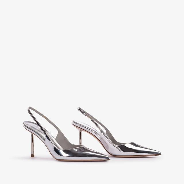 Le Silla Slingback Metallizzata Argento