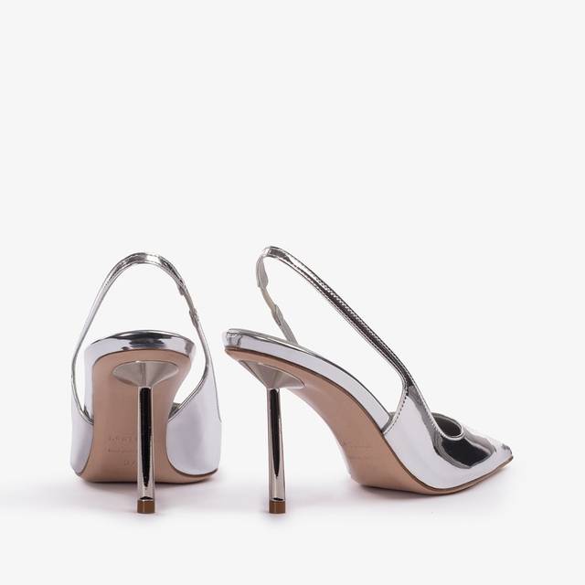 Le Silla Slingback Metallizzata Argento