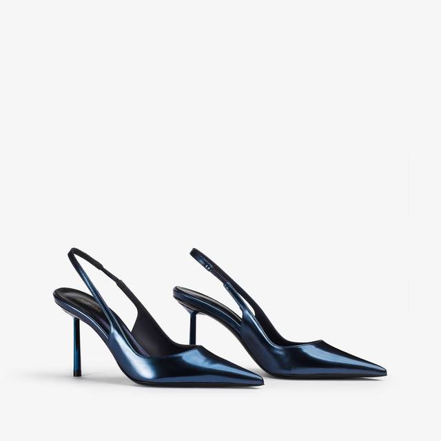 Le Silla Slingback Metallizzata Blu Danubio