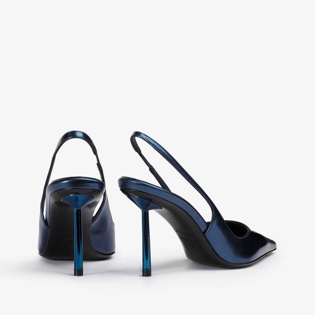 Le Silla Slingback Metallizzata Blu Danubio