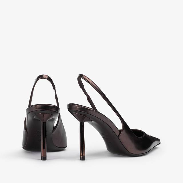 Le Silla Slingback Metallizzata Marrone Fondente