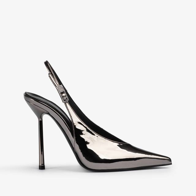 Le Silla Slingback metallizzata peltro