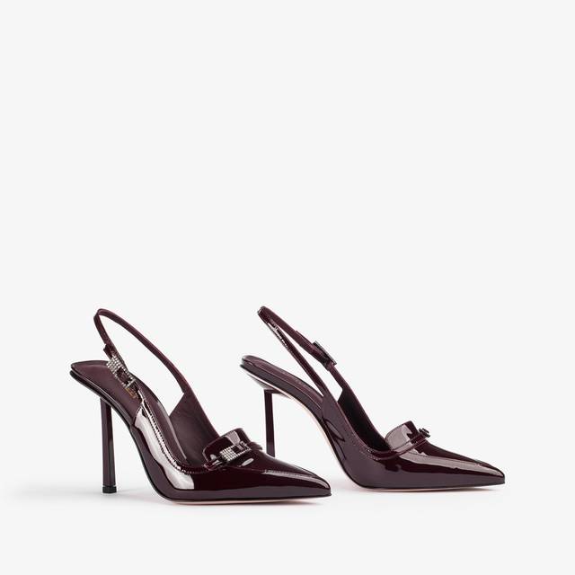 Le Silla Slingback Mocassino Vernice Rossa Cherry