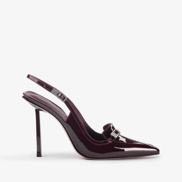Le Silla Slingback mocassino vernice rossa cherry