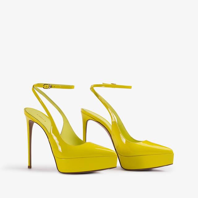 Le Silla Slingback Plateau Vernice Gialla Stella