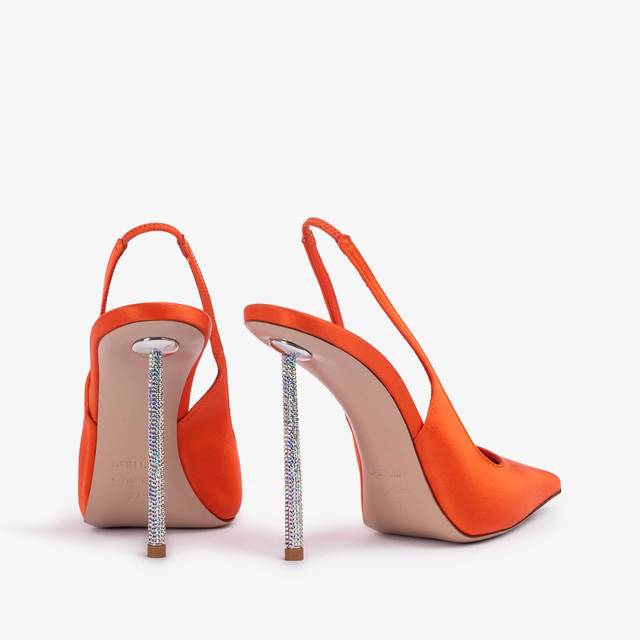 Le Silla Slingback Raso Arancione Mandarin