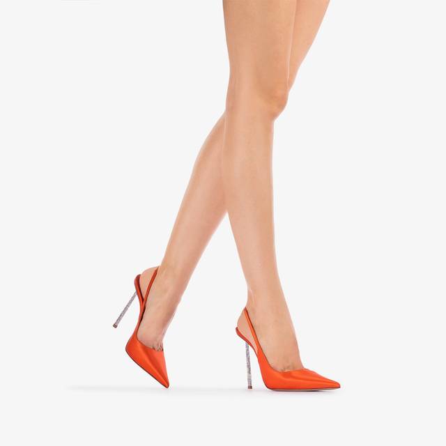 Le Silla Slingback Raso Arancione Mandarin