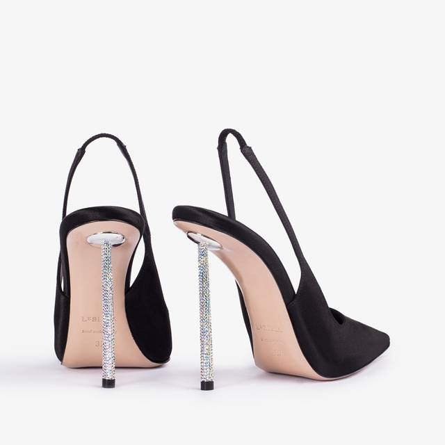 Le Silla Slingback Raso Nero