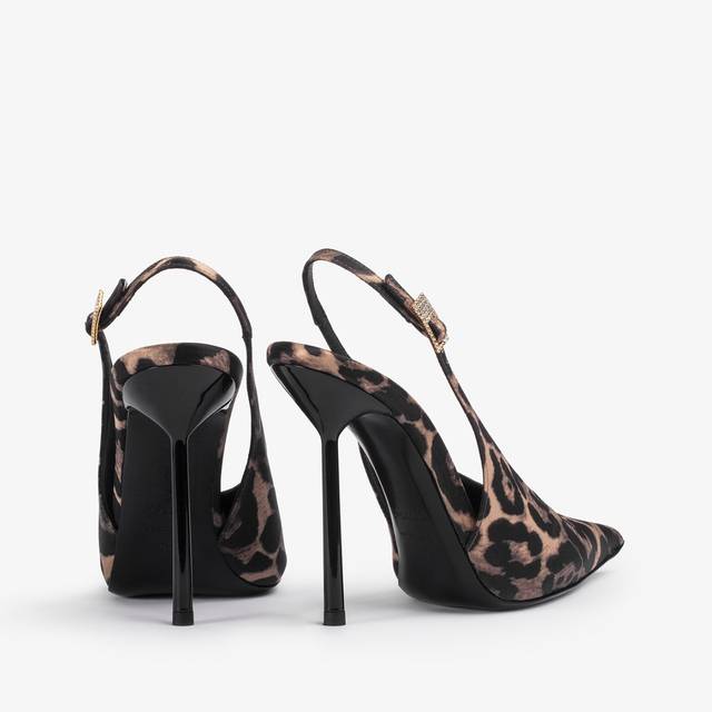 Le Silla Slingback Raso Stampa Leopardata