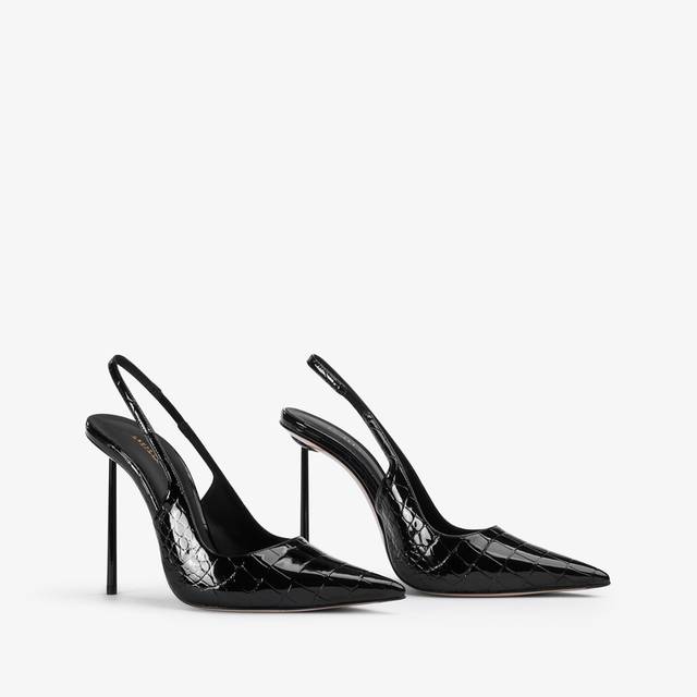 Le Silla Slingback Stampa Cocco Nera