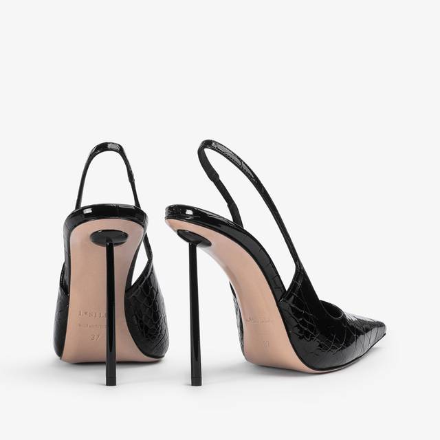 Le Silla Slingback Stampa Cocco Nera