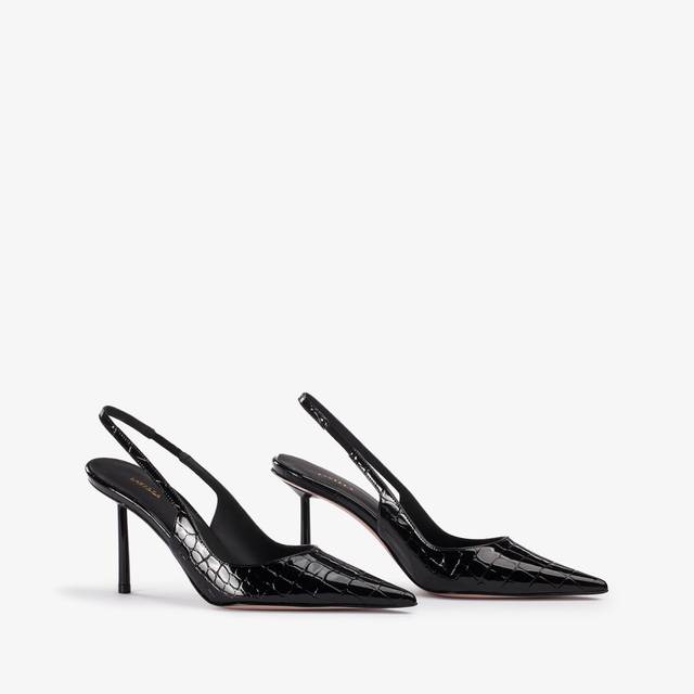 Le Silla Slingback Stampa Cocco Nera