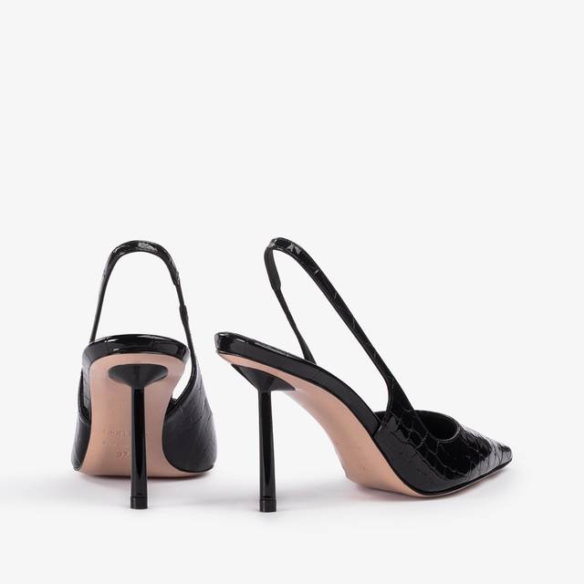 Le Silla Slingback Stampa Cocco Nera