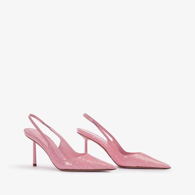 Le Silla Slingback Stampa Coccodrillo Rosa Dea
