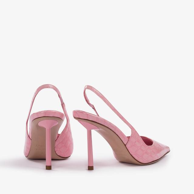 Le Silla Slingback Stampa Coccodrillo Rosa Dea