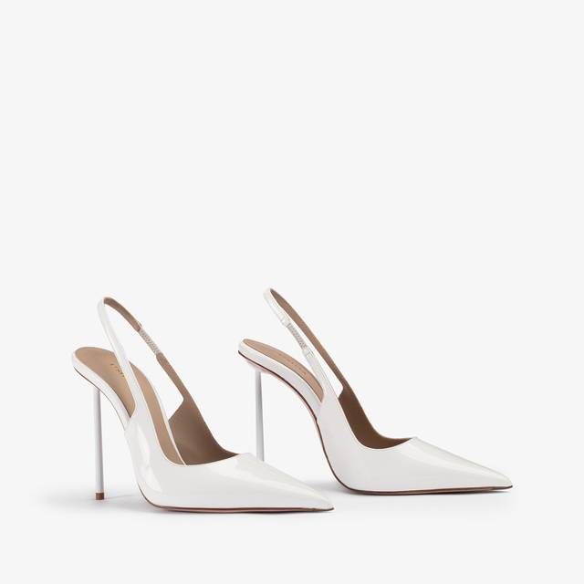 Le Silla Slingback Vernice Bianca Carta
