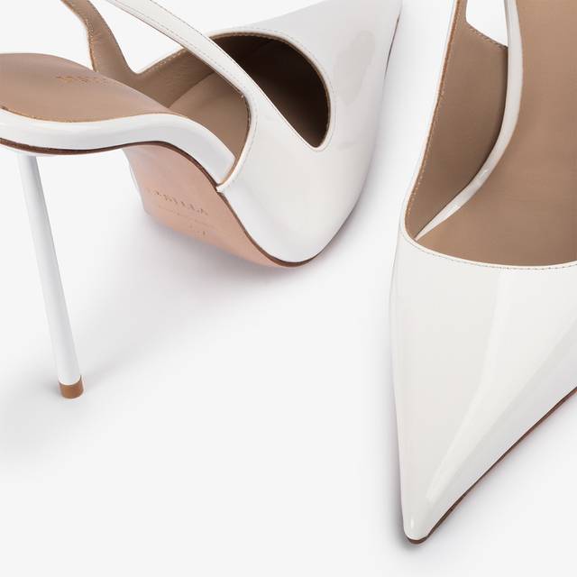 Le Silla Slingback Vernice Bianca Carta