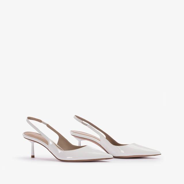 Le Silla Slingback Vernice Bianca Carta
