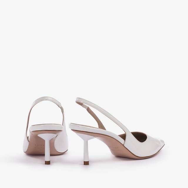 Le Silla Slingback Vernice Bianca Carta