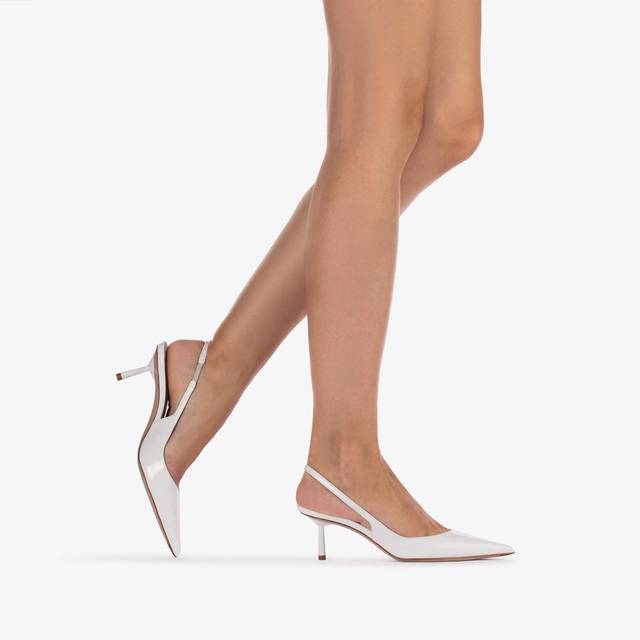 Le Silla Slingback Vernice Bianca Carta