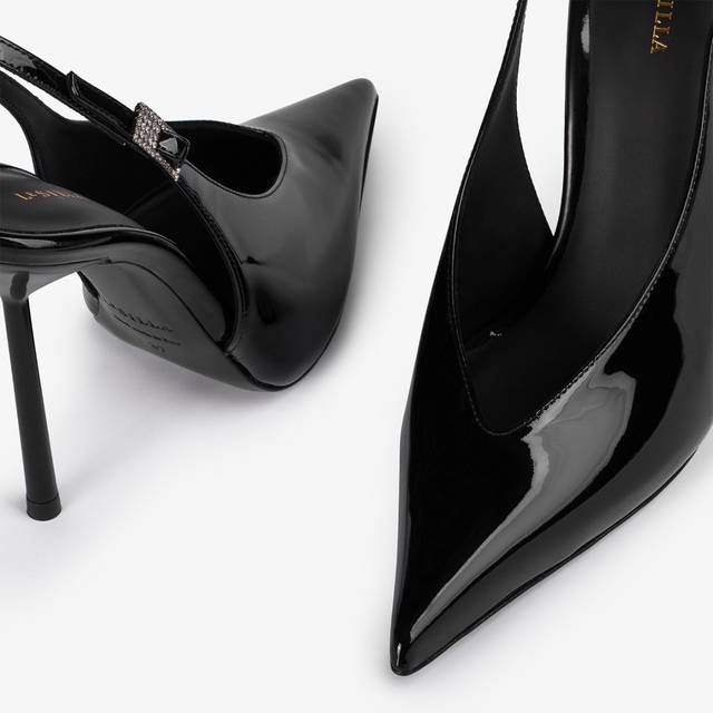 Le Silla Slingback Vernice Nera