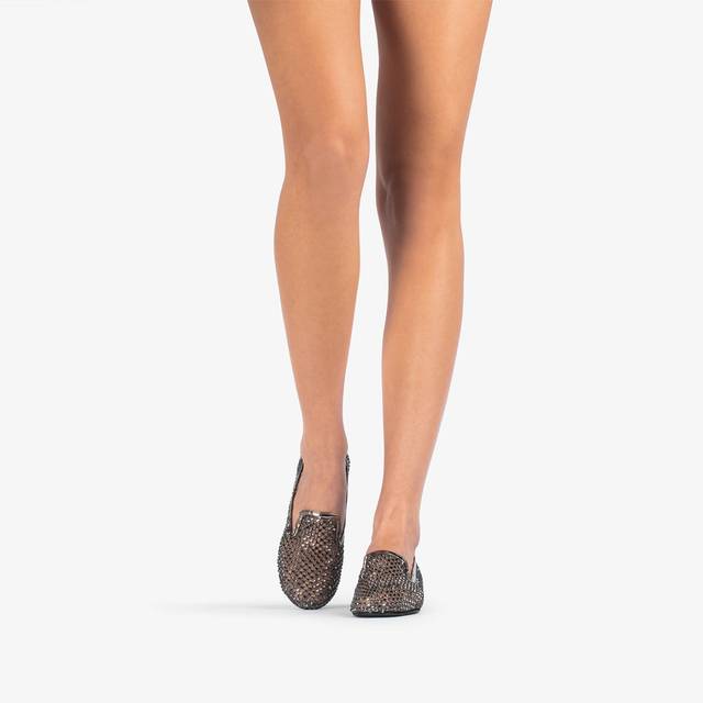 Le Silla Slipper Gioiello Rete E Cristalli Peltro