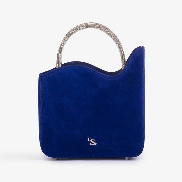 Le Silla Small bag camoscio blu lazuli e Cristalli
