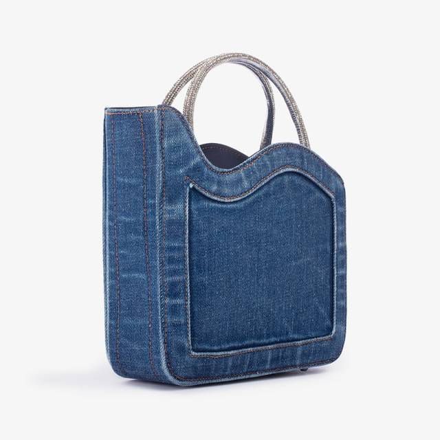 Le Silla Small Bag Denim Blu E Cristalli