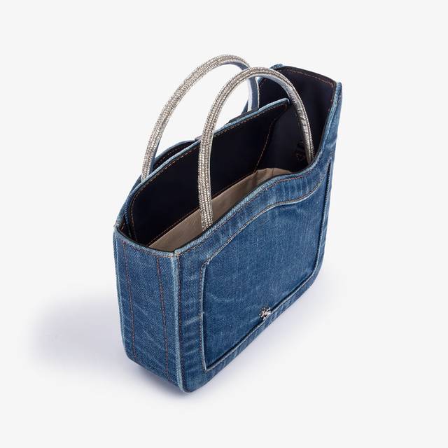 Le Silla Small Bag Denim Blu E Cristalli