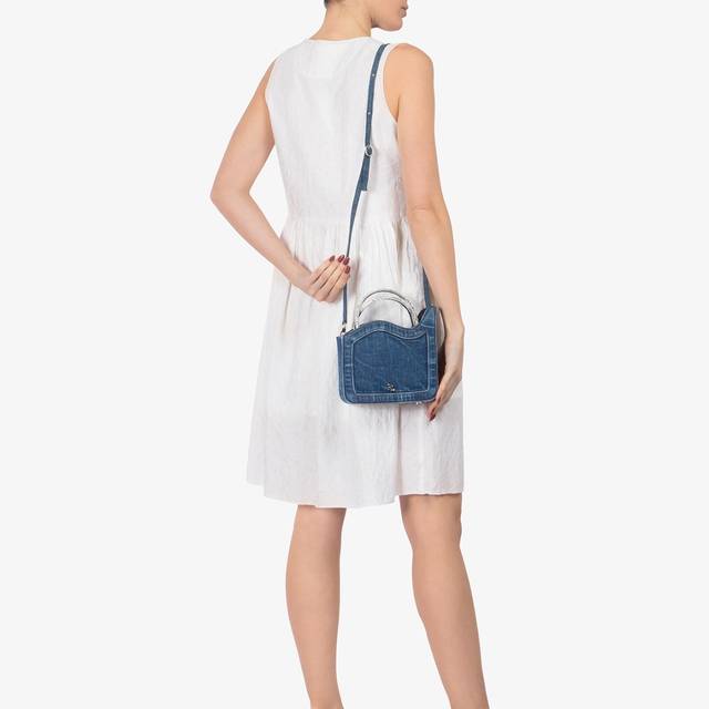 Le Silla Small Bag Denim Blu E Cristalli