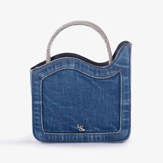Le Silla Small bag denim blu e Cristalli