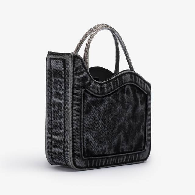Le Silla Small Bag Denim Nero E Cristalli