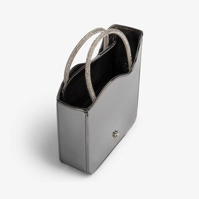 Le Silla Small Bag Metallizzata Peltro E Cristalli