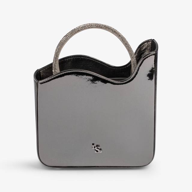 Le Silla Small bag metallizzata peltro e Cristalli
