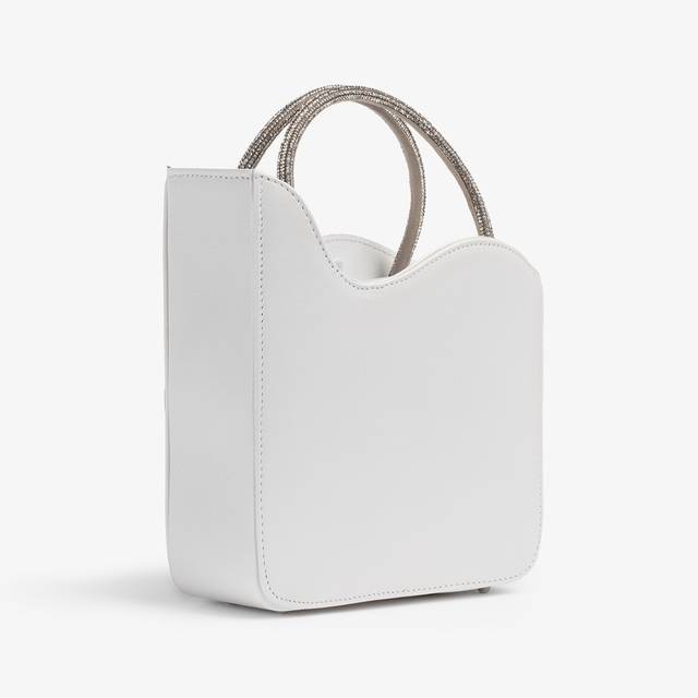 Le Silla Small Bag Pelle Bianca Carta E Cristalli