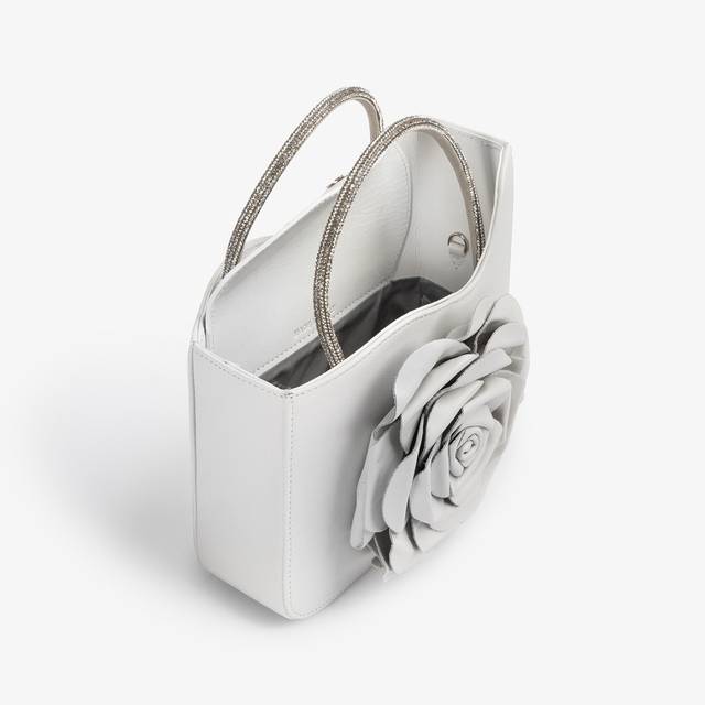 Le Silla Small Bag Pelle Bianca Carta E Cristalli