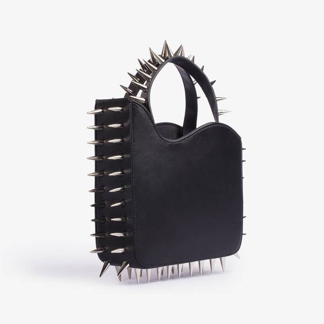 Le Silla Small Bag Pelle Nera Con Borchie Argento