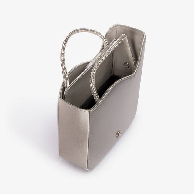 Le Silla Small Bag Raso Argento E Cristalli