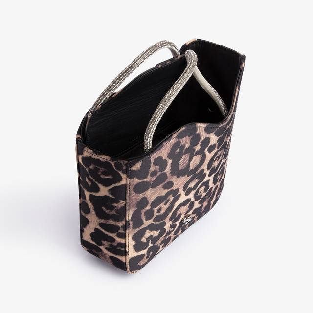 Le Silla Small Bag Raso Leopardato E Cristalli