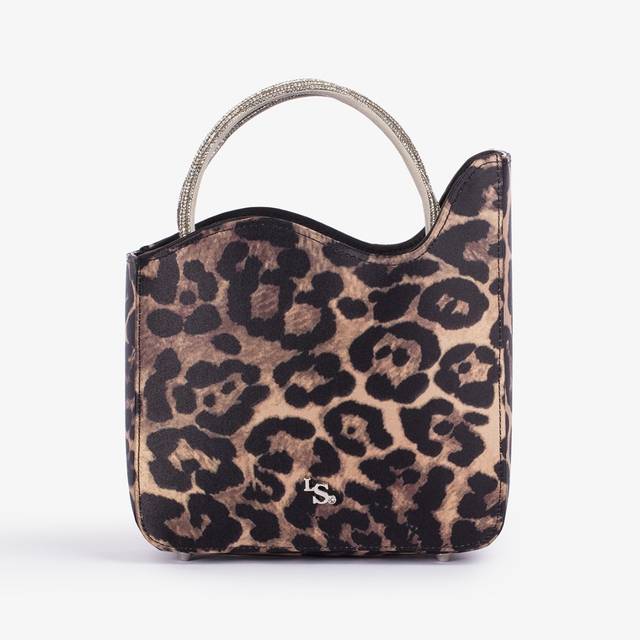 Le Silla Small bag raso leopardato e Cristalli