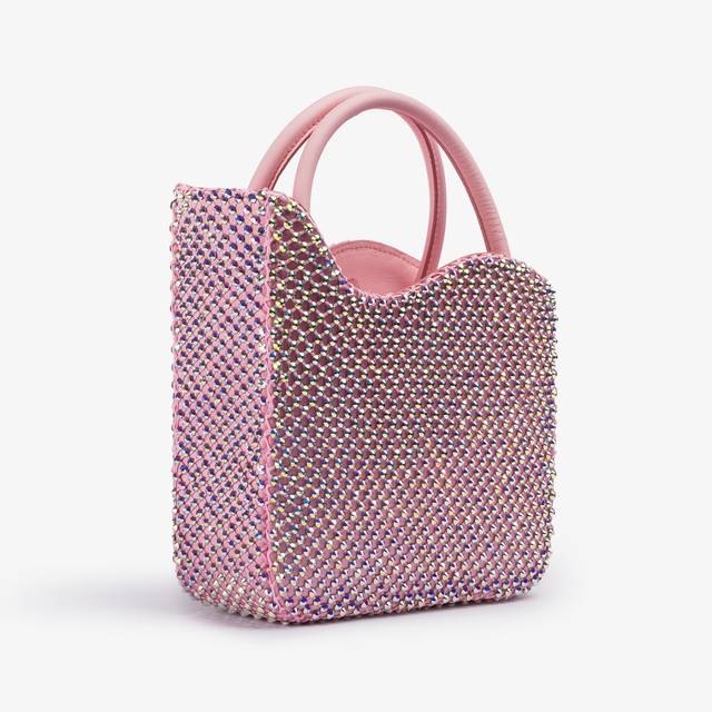 Le Silla Small Bag Raso Rosa Dea Con Cristalli