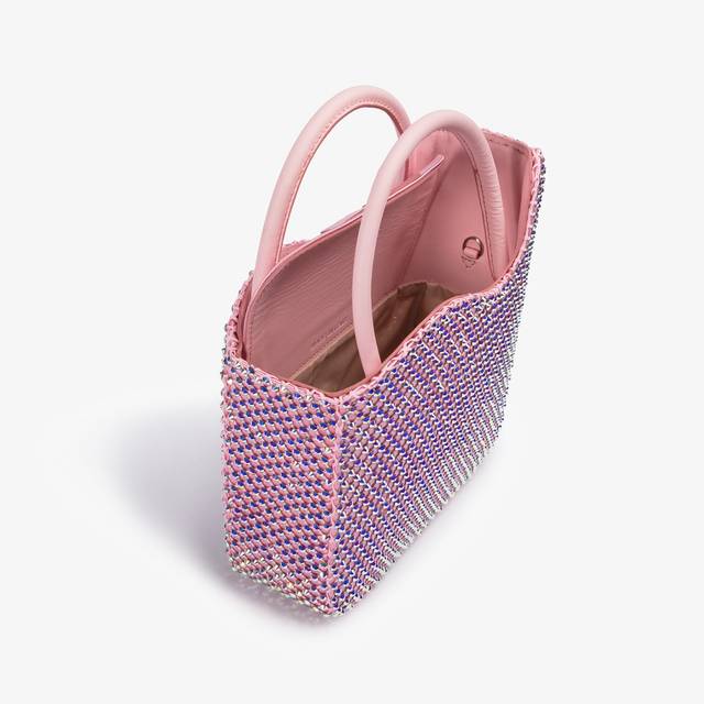Le Silla Small Bag Raso Rosa Dea Con Cristalli