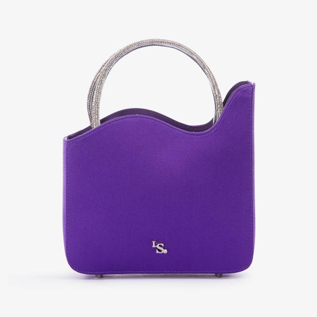 Le Silla Small bag raso viola kamala e Cristalli