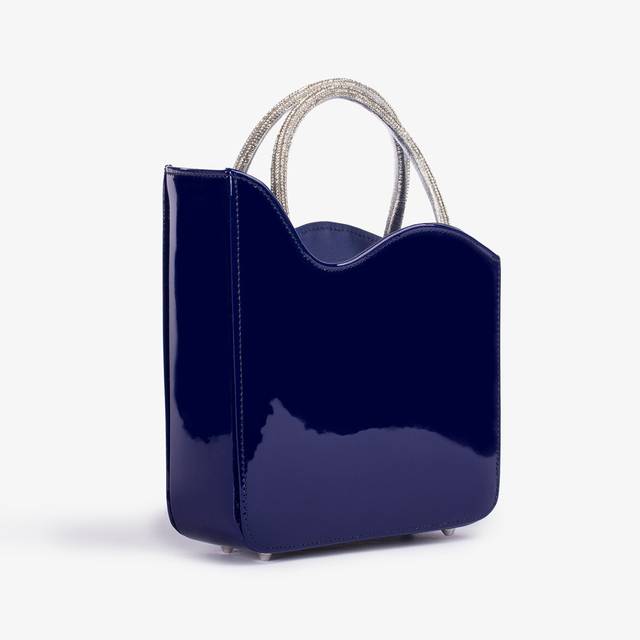 Le Silla Small Bag Vernice Blu Lazuli E Cristalli