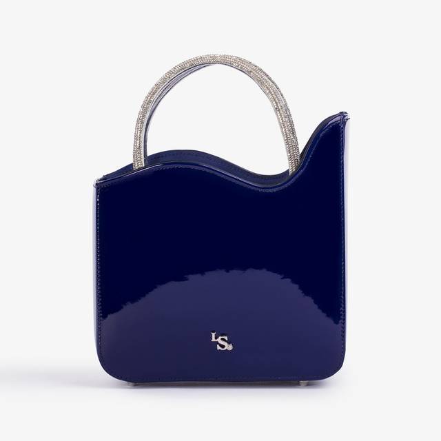 Le Silla Small bag vernice blu lazuli e Cristalli