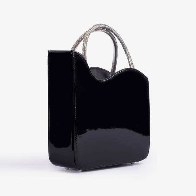 Le Silla Small Bag Vernice Nera E Cristalli