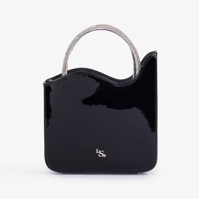 Le Silla Small bag vernice nera e Cristalli